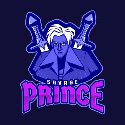 Logo Template for Gamers Featuring a Cool Swordsman 2455ee