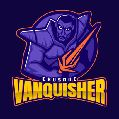 Logo Maker for Gamers Featuring a Warrior with a Sword 2455gg