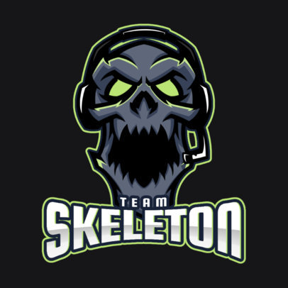 Gaming Logo Generator Featuring a Spooky Skeleton Illustration 2455ii-2858