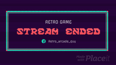 Twitch End Screen Video Template for Retro Gaming Channels Featuring Glitch Effects 766