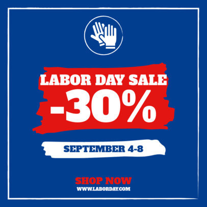 Patriotic-Themed Instagram Post Template for Labor Day