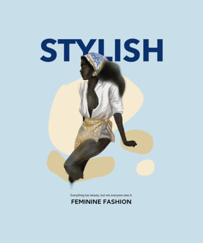 T-Shirt Design Maker with an Illustration of a Woman and Colorful Shapes