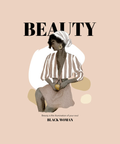 Illustrated T-Shirt Design Maker Featuring a Black Woman 2471e-el1