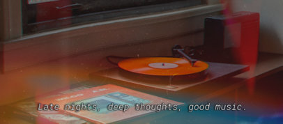 Music-Themed Facebook Cover Maker Featuring a Still Frame With Subtitles 
