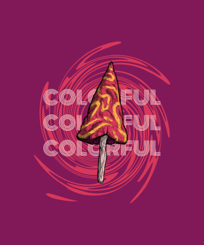 Colorful T-Shirt Design Creator with a Mushroom Clipart