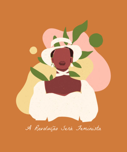 T-Shirt Design Creator with a Feminist Quote in Portuguese