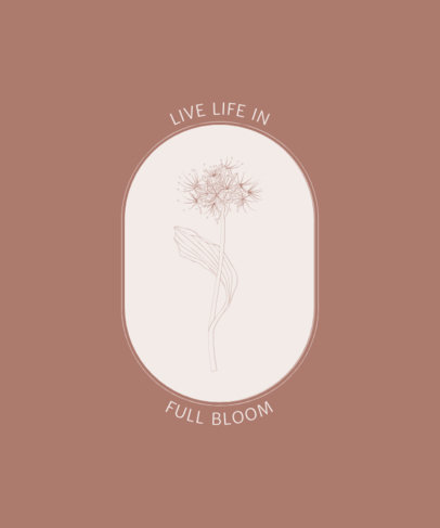 T-Shirt Design Maker Featuring a Delicate Drawing of a Flower