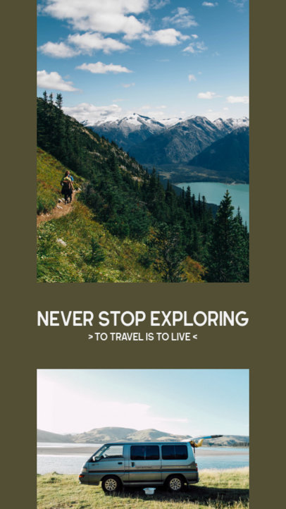 Instagram Story Generator with a Two-Picture Layout for Travel Bloggers