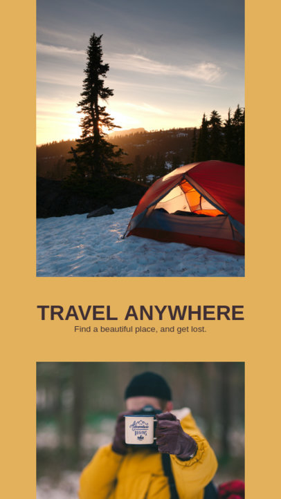 Travel-Themed Instagram Story Template Featuring a Two-Photo Grid