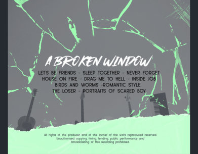 Back Album Cover Maker Featuring a Broken Glass Effect