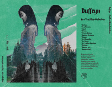 Euro-Rock Album Back Cover Template with a Surrealist Picture of a Woman