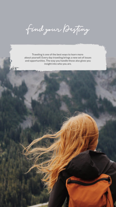 Instagram Story Design Maker Featuring Travel-Themed Photographies and Quotes 