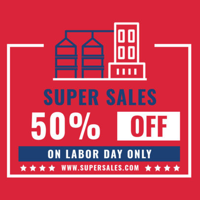 Instagram Post Template to Announce a Discount on Labor Day