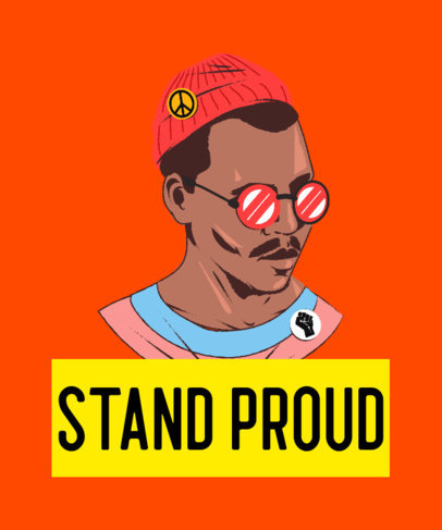 T-Shirt Design Creator Featuring a Proud Quote and a Man's Illustration