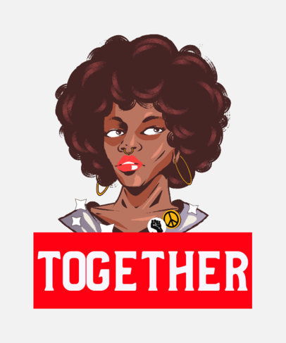 Customizable T-Shirt Design Featuring an Illustration of a Woman 