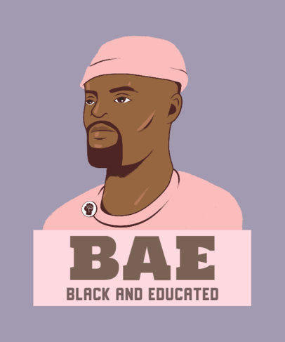 T-Shirt Design Template Featuring a Man's Illustration and an Acronym 2799h