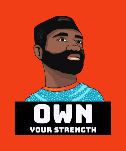 T-Shirt Design Generator Featuring an Illustration of a Proud Black Man 