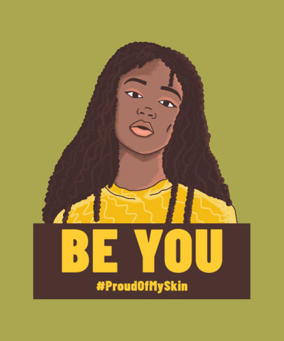 Black Pride-Themed T-Shirt Design Maker Featuring a Long-Haired Woman Graphic