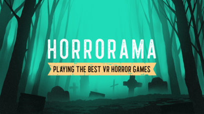 Horror Gaming YouTube Thumbnail Creator Featuring an Illustrated Cemetery Scenery 2797c