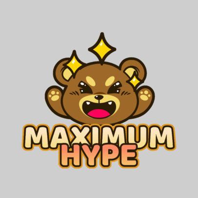 Twitch Emote Logo Creator for a Gaming Squad with a Hyped Bear Graphic