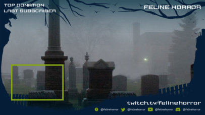Horror Gaming Twitch Overlay Generator with a Foggy Cemetery Scene 2795b