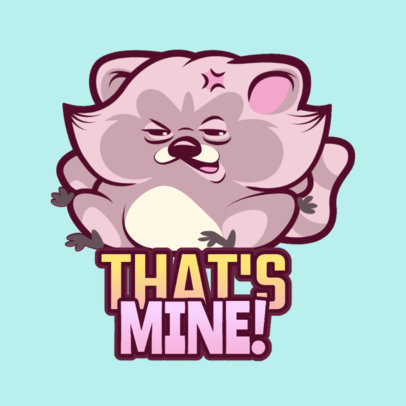 Twitch Emote Logo Maker Featuring a Selfish Fat Raccoon 3564f