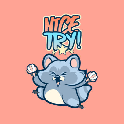 Twitch Emote Logo Creator Featuring a Mocking Raccoon 3564g