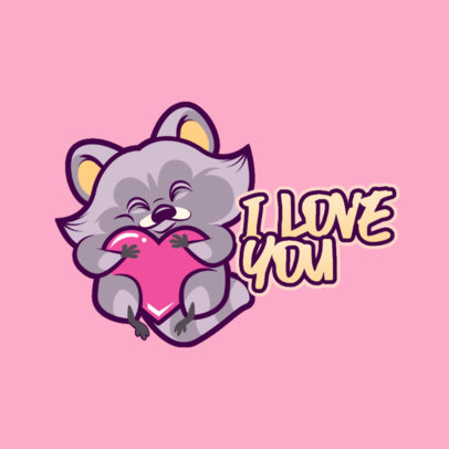 Twitch Emote Logo Template Featuring an Adorable Fat Raccoon 3564i