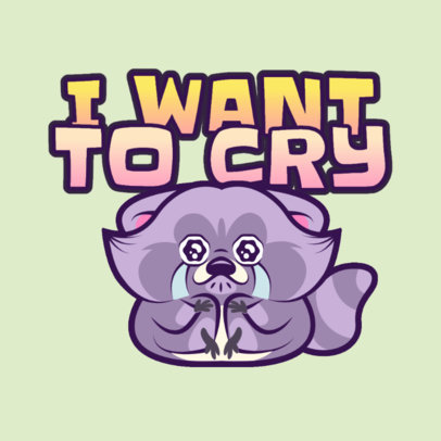 Twitch Emote Logo Maker with a Sad Raccoon Graphic 3564j