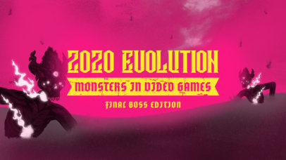 Horror Gaming YouTube Thumbnail Maker with Monster Illustrations 2797f