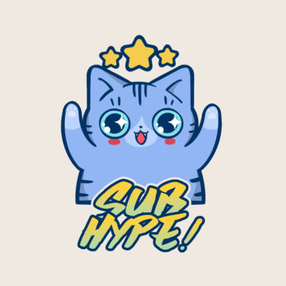 Twitch Emote Logo Creator Featuring a Smiling Kitten Illustration