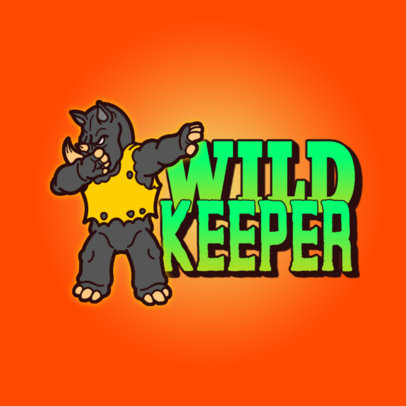 Cool Logo Generator Featuring a Dabbing Rhino 3527h