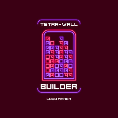 Retro Logo Generator with a Neon-Colored Video Game Graphic