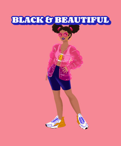 T-Shirt Design Maker with the Illustration of a Trendy Woman