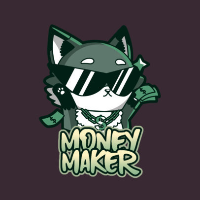 Twitch Emote Logo Maker of a Fox with Money
