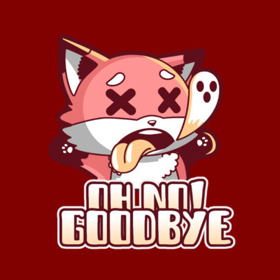 Twitch Emote Logo Template of a Fox with a Funny RIP Face