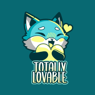 Twitch Emote Logo Template Featuring a Cute Fox