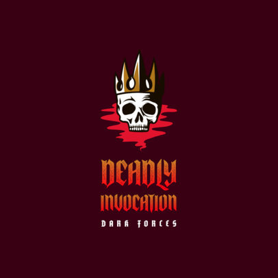 Illustrated Logo Generator for Gamers Featuring a Skull With a Crown 