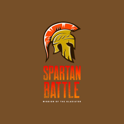 Minimalistic Logo Maker Featuring a Spartan Helmet Illustration 