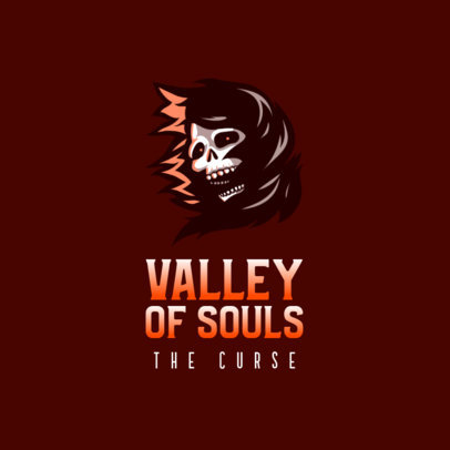 Simple Gaming Logo Template Featuring an Evil Skull Graphic 