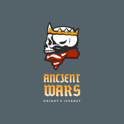 Simple Logo Template for a Gaming Squad Featuring a King's Skull Illustration 