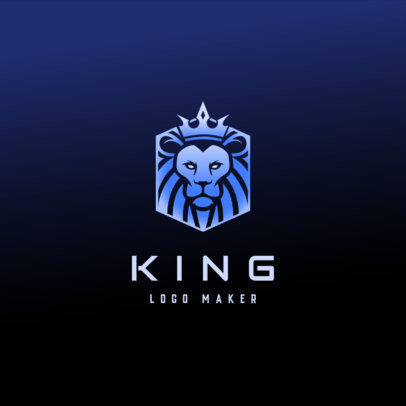 Gaming Logo Maker with a Simple Emblem of a Lion King