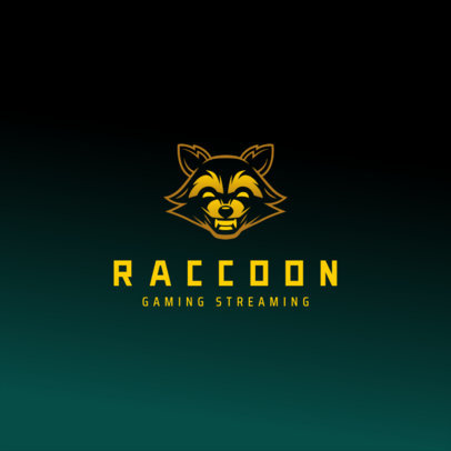 Mascot Logo Creator for Gamers Featuring a Smiling Raccoon