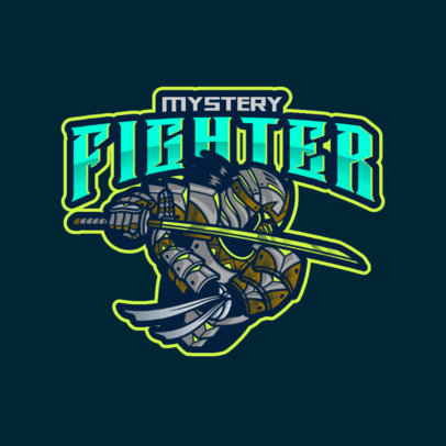 Gaming Logo Maker Featuring an Armored Warrior with a Katana