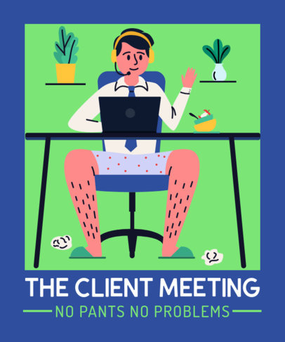 Quarantine T-Shirt Design Maker Featuring a Man Working