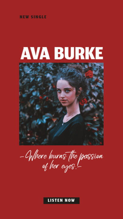 Instagram Story Template Featuring Song Lyrics with Pictures