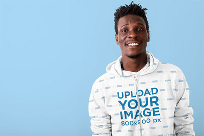Sublimated Hoodie Mockup of a Man Casually Posing in a Studio 40027-r-el2