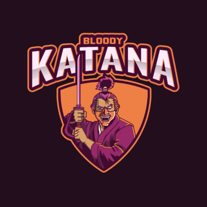 Logo Template for Gamers with a Masked Swordsman 3559k