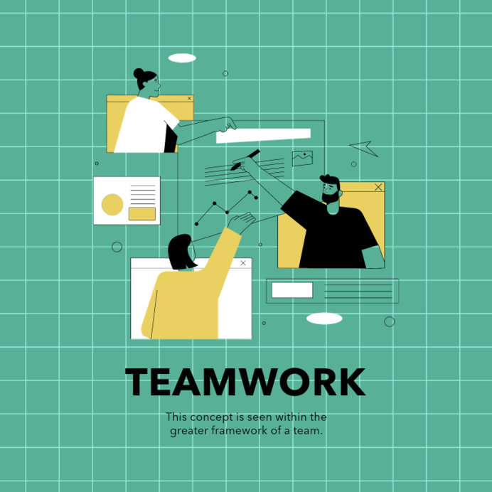 Placeit - Instagram Post Template Featuring a Teamwork Illustration