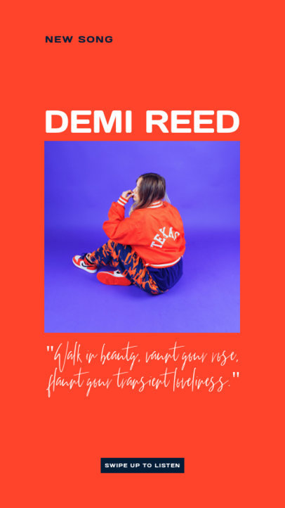 Instagram Story Maker Featuring a New Single Cover with a Verse 2535a-el1